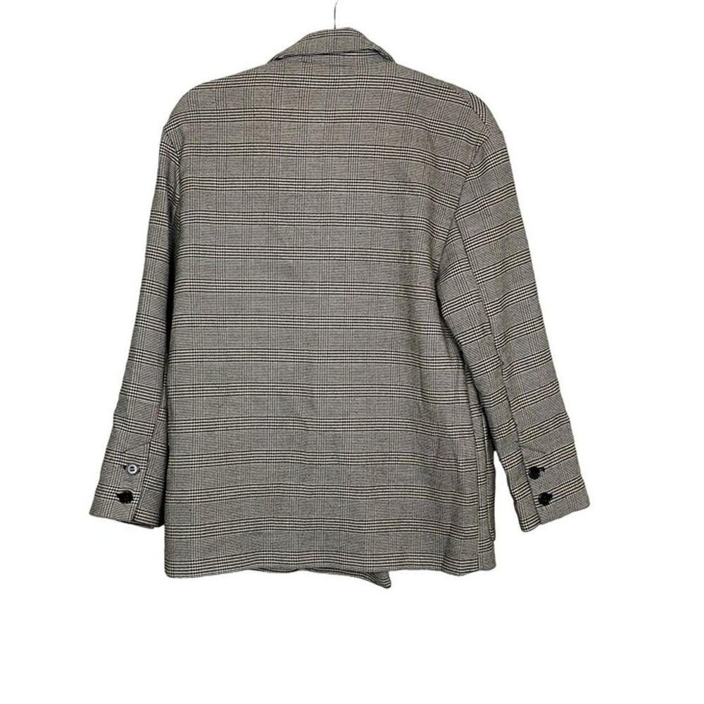 ZARA Oversized Double Breast Suit Jacket Sport Coat Blazer Pockets S / M Plaid - Picture 11 of 15